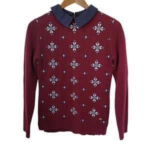 E Land Knit Collared Sweater